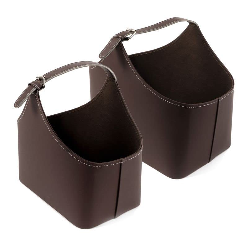 Zeitschriftenständer Kunstleder Braun - Faltbar Mit Griff Für Wohnzimmer