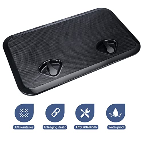 smartmarine 24"x14" Marine Boat Deck Hatch Cover,Boat Access Hatch & Lid, 2pcs Hatch Handles Lock.Black/White (Black) by Smart Marine - Image 7