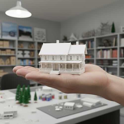 Kit maquette de train Diorama JZN5889JJ maison deux étages - 3
