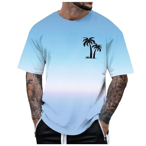 Image of Mens Short Sleeve T-Shirts Workout Athletic Fit Moisture Wicking Fast Drying Reflective Logo Sports T-Shirts Tops Christian t Shirts for Men UK Mens Swim top Sale (Sky Blue, XXL)