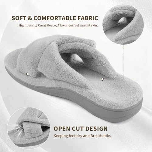 Image of BCSTUDIO Women's Orthopedic House Fuzzy Slippers with Arch Support