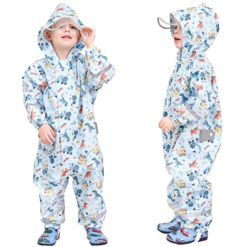 Toddler Rain Suit Baby Rain Suits Kids Rain Suit with Hood Waterproof Coverall One Piece Rain Suits for Kids(1-9 Years)