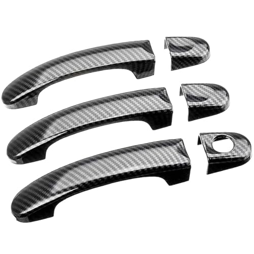 Xiciki 6 PCS Carbon Fiber Door Handle Cover for VW T5 T6 Caddy Accessories Front Interior Door Handle Cover Replacement