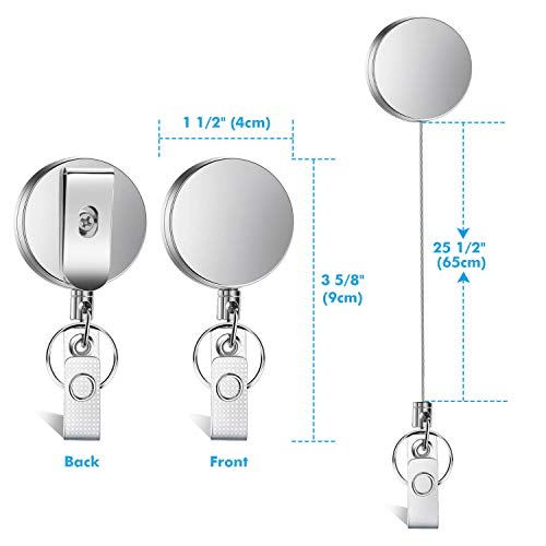 Selizo MBH-02 4 Pieces Retractable Badge Holder Heavy Duty Badge Reels Id Holder thumb #2