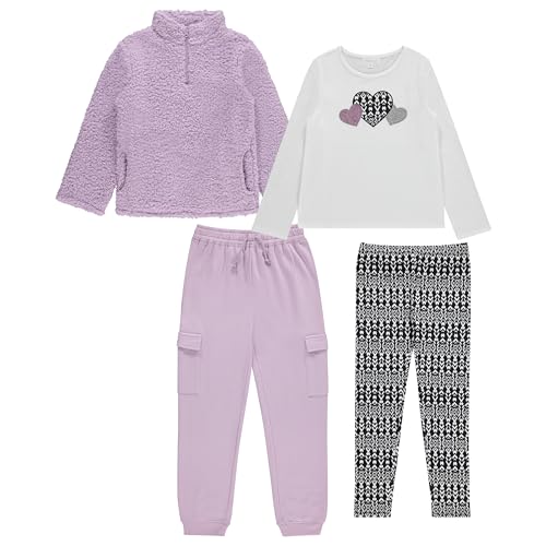 BTween Girls 4 Pack Fashion Wardrobe Essentials,Trendy Versatile Clothing Sets for Kids, Orchd, Size 10