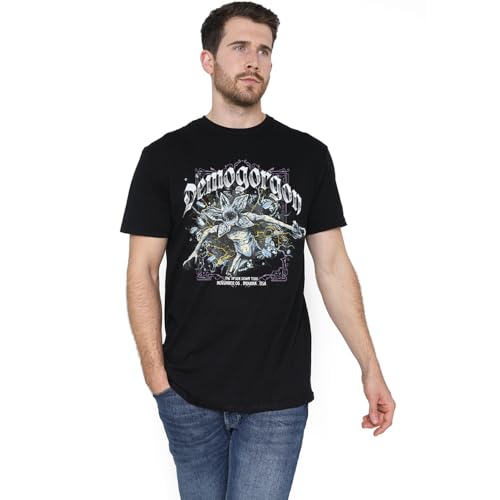 T-shirt Stranger Things Demogorgon unisexe noir en coton confortable pour adulte