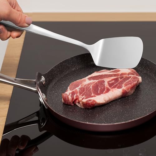 IMEEA Turner Spatula Stainless Steel Solid Turner for Cooking Metal Spatula for Kitchen Use, 13.5-Inch