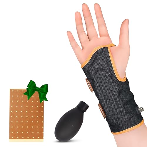 Muñequera Para Tendinitis de Muñeca, Túnel Carpiano y Artritis. Férula Hinchable Para Una Descarga y Alivio Del Dolor De Articulaciones. Muñequera Ortopedica De Presión Ajustable. (Derecha)