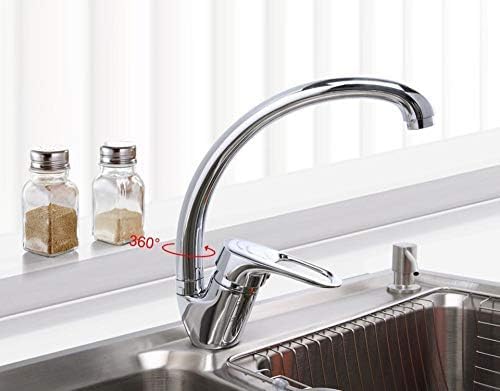 Robinet de cuisine mitigeur chaud et froid classique orientable à 360°