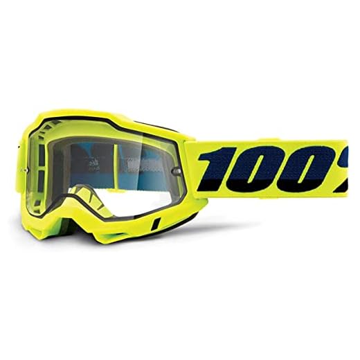 100% Accuri 2 Enduro Mountain Bike & Motocross Goggles - MX and MTB Racing Protective Eyewear (Yellow - Clear Vented Dual Lens)