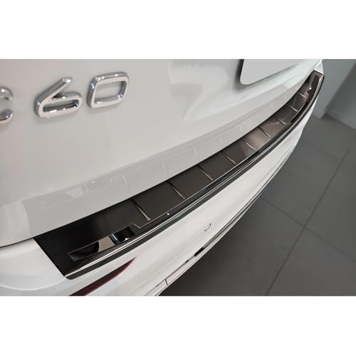 Seuil arrière INOX noir Volvo XC60 II évite les griffures de chargement