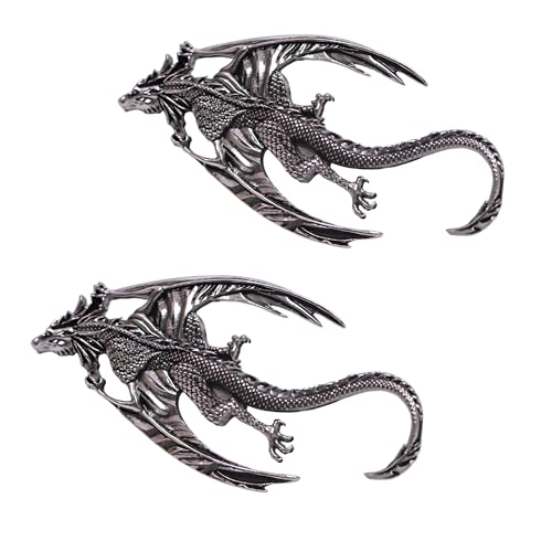 Image of 2PCS Retro Viking Brooch For Women Dragon Brooch Talisman Jewelry, Gift For Men