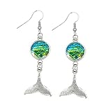 Women'S Earring Set Resin Cluster Crystal Earrings Earrings Silver Resin Fish Tail Ear-X