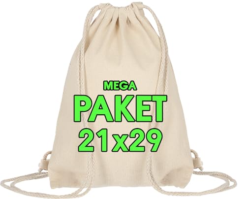 ELES VIDA Woreczki bawełniane dla dzieci, 21 x 29 cm, 10 lub 25 sztuk do malowania i dekorowania, małe worki sportowe, z certyfikatem Öko-Tex®, na festiwal, imprezę, worek jutowy, worek materiałowy