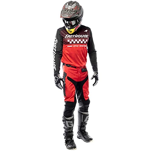 Fasthouse Grindhouse Pant (Red/Black, 30) #TOP1