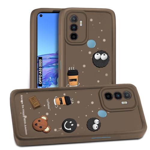 Image of AESTMO Back Case Cover for Oppo A53 2020 Cover | Cute Fun Cartoon 3D Ball | Coffee Silicone Case | Full Body Protection | Camera Protection Back Cover for Oppo A53 2020 (Brown)