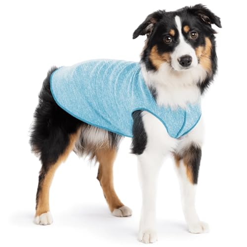 Goldpaw Dog Sun Shirt with UV Protection - Lightweight, Cooling Sun Protection Clothing for Dogs - Reduce Heat Absorption - Pet Clothes Made in The USA - Machine Washable - Ocean Blue - Size 14