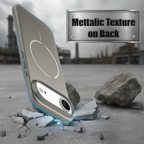 Image of AIBEX Ultra-Thin Mag-Saf Back Cover Case Compatible with iPhone 17 AIR| Slim Fit Scratch-Resistant Matte | Magnetic Wireless Charging | Microfibre Lining | Camera Protection (PC Material) - Titanium