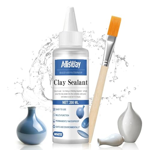 Sigillante per Gesso Ceramico, 200ml Vernice per Gesso, Sigillante Impermeabile Trasparente Adatto per la Sigillatura Argilla Impermeabile di Superfici Ceramiche, Resistente ai Graffi, Anti-crepa
