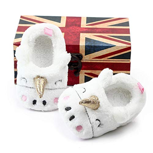 Newborn Baby Boys Girls Slipper Fluffy Fuzzy Soft Non Skid Sole Slip On House Indoor Shoes4