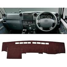 SPANN Leather Car Dashmat Dashboard Cover Pad Dash Mat Carpet,Fit for Toyota Land Cruiser 70 Series LC71 LC76 LC78 LC79