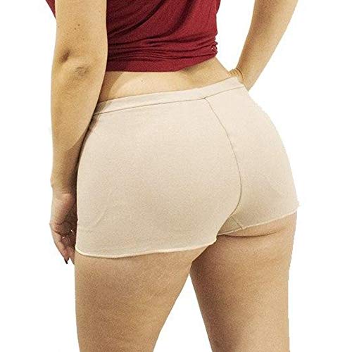 Kit 02 Calcinhas Short Modela e Aumenta o Bumbum- John Skull Cor:Bege;Tamanho:M