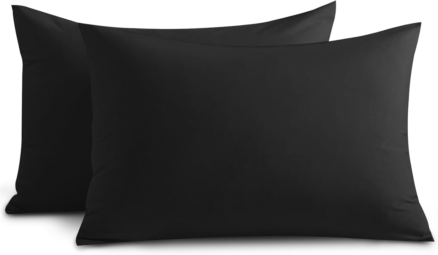 Yorkshire Bedding Black Pillow Cases 4 Pack 100% Soft Brushed Microfiber Hypoallergenic Pillowcases with Envelope Closure - Fade & Stain Resistant Housewife Pillow Covers (50 X 75 Cm)
