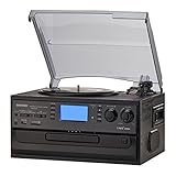 ORCC 10-in-1 Bluetooth Turntable Record Player with Built-in Speaker, Vinyl Turntable CD Cassette...