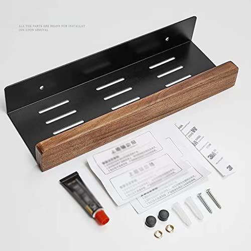 Estante para baño de madera maciza de 50cm para organizar champú 8