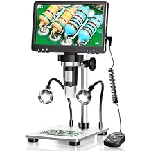 USB Microscope, 7 Inch 50X-1200X Digital Microscope Adjustable HD LCD Video Microscops Camera