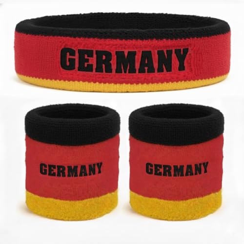 Image of Suddora Country Headband & Wristbands Set (Includes 2 Wrist & 1 Head Sweatband), Highly Moisture Wicking