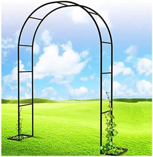 Pérgola de metal para jardín con arco de rosas para plantas trepadoras, decoración de boda, 180 x 220 cm