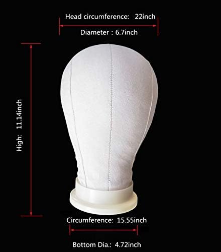 Miniatura 5 de FixtureDisplays 18814-22 - Peluca con cabeza de maniquí de corcho de 22.0in