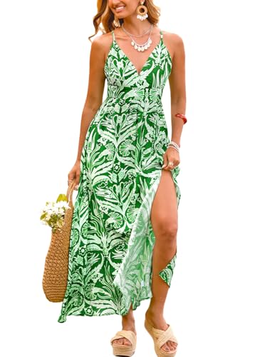 Image of CUPSHE Womens Summer Maxi Dress 2026 Sleeveless Long Sundresses Spaghetti Strap Flowy Boho Beach Vacation Dress