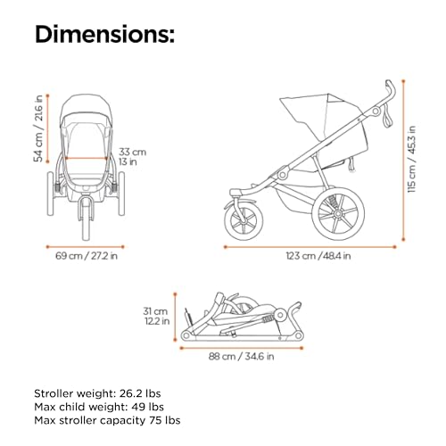 Thule Urban Glide 3 Single Child All-Terrain Stroller, Full-Suspension System, Air-Filled Tires, Upright seat with Adjustable Recline and Built-in legrest by Thule - Image 5
