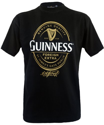 Guinness Official Merchandise Herren T-Shirts , Crew  - Schwarz - Black - XX-Large