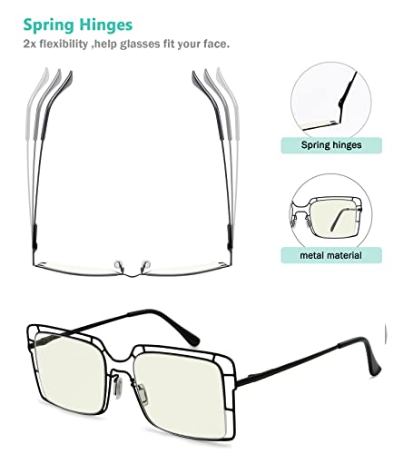 Image of Eyekepper 4-pack Reading Glasses Blue Light Blocking Thin Metal Hollow Frame Women Men Readers