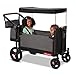 Foldable Wagon, Baby Stroller, Rolling Cart, Beach Cart, Outside Toys for Toddlers 1-3, Radio Flyer Atlas Stroller Wagon for Kids Ages 1+ Years, Gray