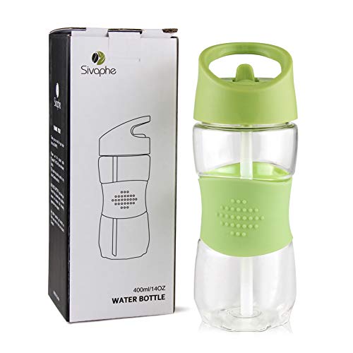 Sivaphe Children Water Bottle Tritan, Kids Drinking Bottles with Handle and Silicone Straw for Camping School - Image 2