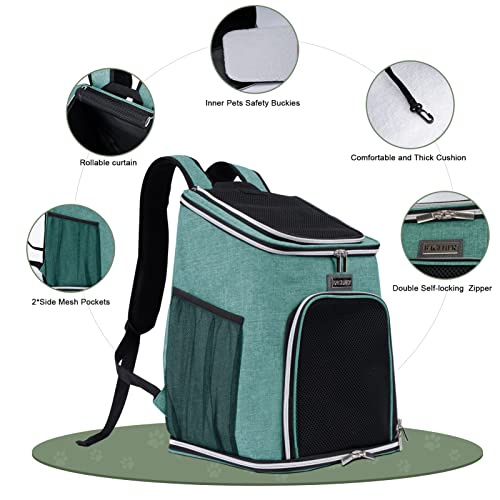 Baglher Cat Carrier Backpack Dog Travel Carrier Bags For Picnic Hiking Walking Cycling Suitable For Small Pets Green #TOP2