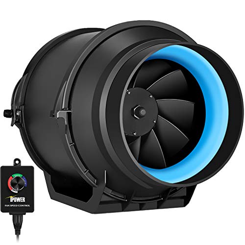 iPower GLFANXEXPSET6D25CHUMD 6 Inch 294 CFM Inline Filter 25 Feet Ducting with Fan Speed Controller and Temperature Humidity Monitor and Grow Tent Ventilation, Kits, Black by iPower - Image 2