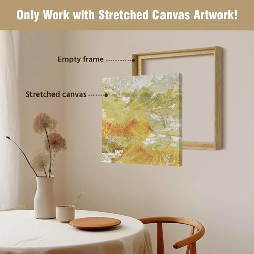 Image of 10x10 Floating Frame for Canvas Painting,0.9 inch Deep,Natural Woodgrain