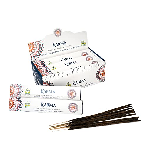 Image of Himalaya Premium Incense Sticks for Everyday Use | Aroma Fragrance Sticks|Pooja Room Items for Home & Prayers | Freshness Positive Energy (Karma) (Pack of 12, Each of 15 GM)