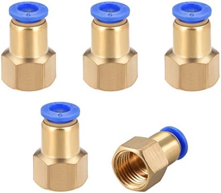 Sourcing Map Raccordo A Spinotto Per Tubo In Ottone 6mm X G1/4 Femmina – 2 Set Con Fascette Stringitubo - 5