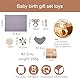 WOODEN TEETHER Baby Geschenk Jungen, Neugeborenen Geschenk zur Geburt Babyparty Geschenk Holz Spielzeuge Greiflinge Badetuch Meilenstein Babydecke Foto Requisten (Elefanten)