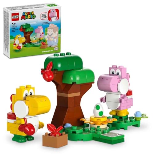 LEGO Super Mario Yoshi's Wild Forest Expansion Set, Toy with 2 Yoshi Figures Made of Stones for Boys and Girls, Small Gift for Children and Gamers from 6 Years 71428