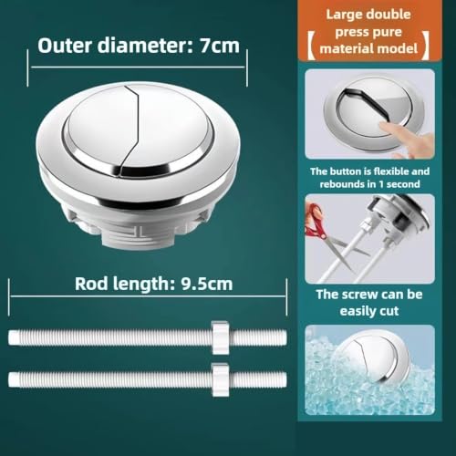 Bouton de chasse d'eau double poussoir circulaire pour économiser l'eau - 3