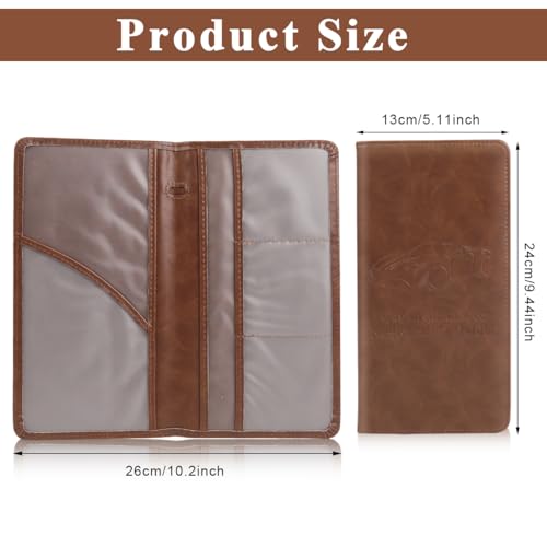 Image of STHIRA Car Document Holder Bifold PU Leather Bag with 6 Transparent Pouches, Spacious Organizer for Registration, Insurance, License, Cards, Cash Sturdy & Durable File Holder for Vehicle Documents