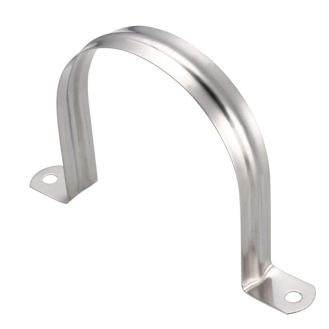Unifizz 100mm(3.94") Rigid Pipe Strap 2 Holes U Bracket Cable Clamp, 304 Stainless Steel Tension Tube Clip Conduit Clamp Hanger 1pcs