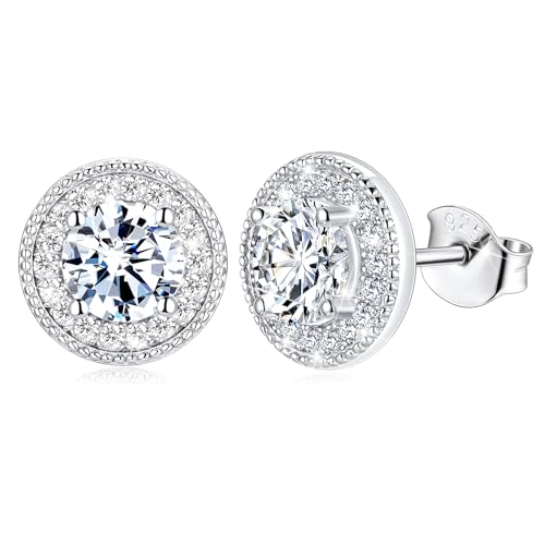 Boucles d'oreilles moissanite couleur D VVS1 clous en argent luxe femme